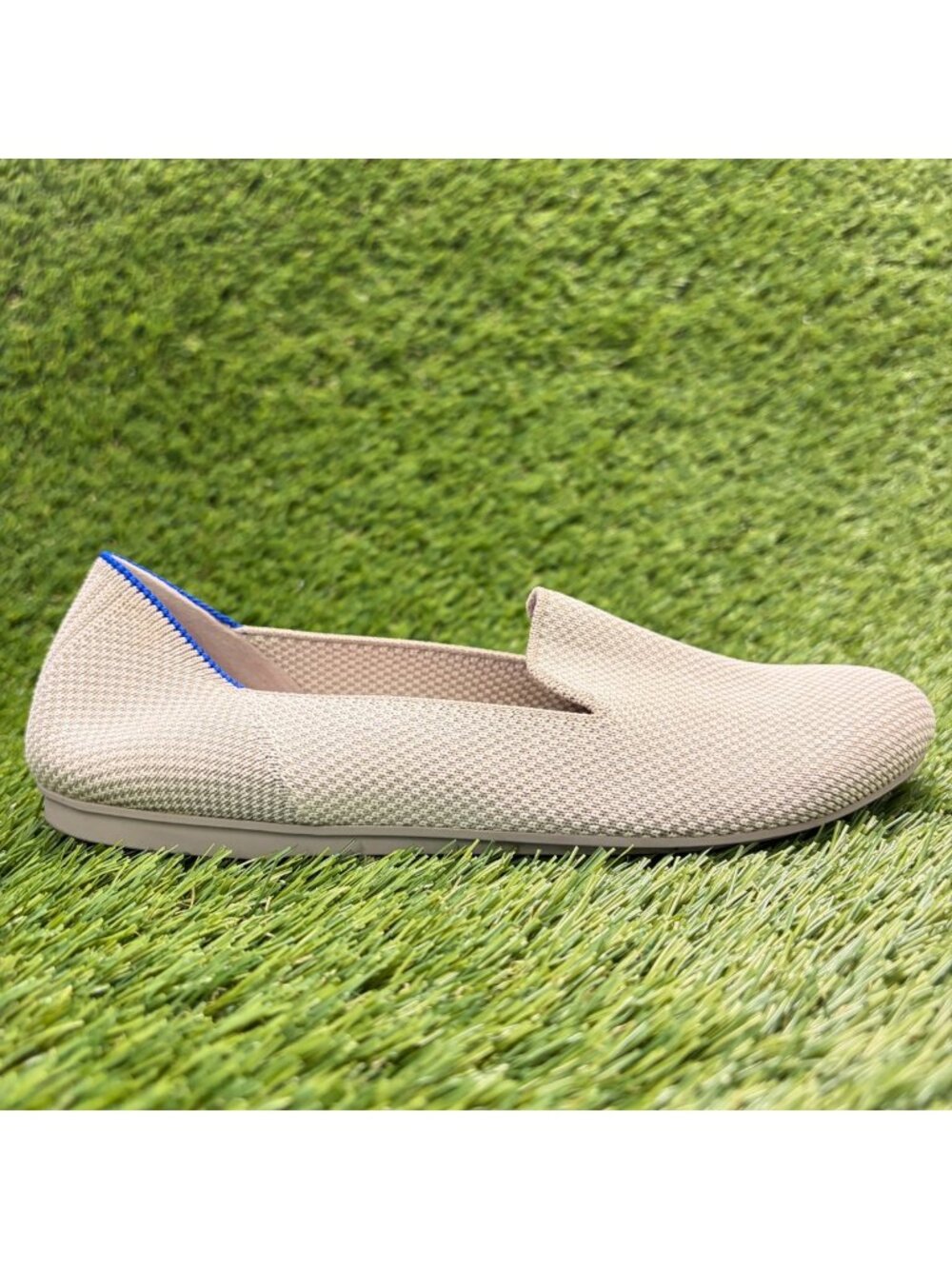 Rothy's The Loafer Womens Size 5.5 Beige Casual Classic Knit Slip-On Flats Shoes